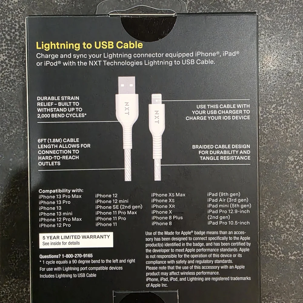 White Lightning to USB Cable for Cell Phones